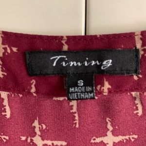 Long sleeve burgundy blouse